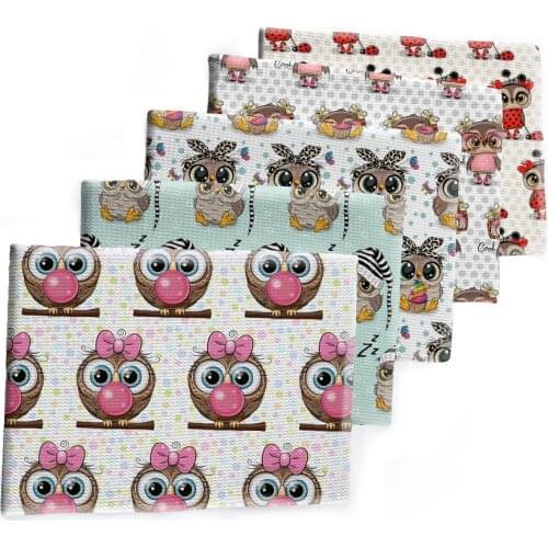 Baby Animals Design Printed Bullet Textured Liverpool Patchwork Tissue Kids home textile 50*145cm