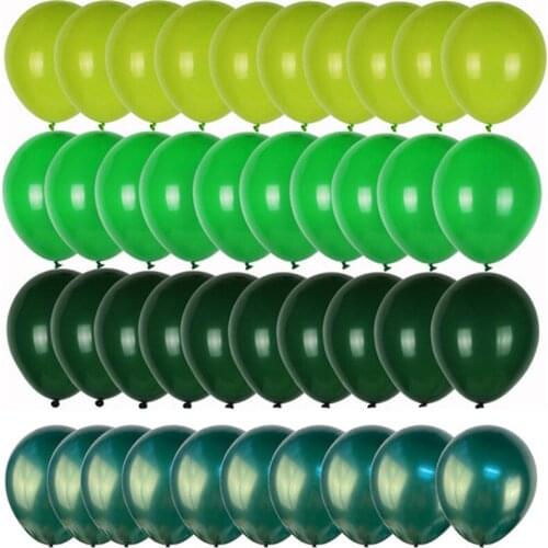 40pcs Green Balloons Set Jungle Wild Animal Party Decor Dinosaur Party Ballon Birthday Balloon Baby Shower Air Balls Globos