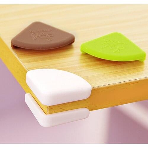 Hot 4pcs Silicone Anti- Collision Table Corner Guards Solid Color Desk Edge Guards Angle Pad Baby Newborn Kids Safety Protection