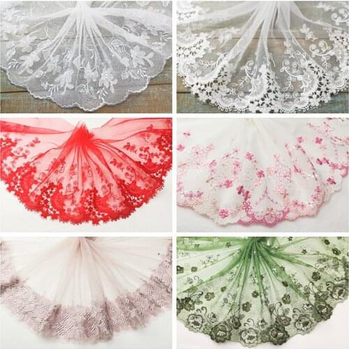 French Style Soft Mesh Embroidery Lace Fabric DIY Romantic Skirt Banquet Party Dress Cheongsam Sewing Decoration Dentelle Renda