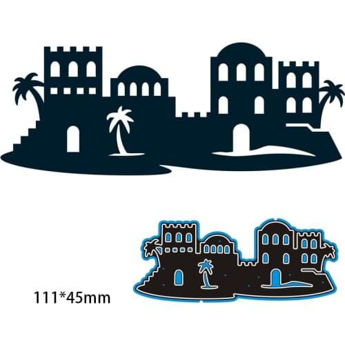 111*45mm Beach Castle New Metal Cutting Dies Scrapbook Decoration Template Embossing DIY Paper Card Craft