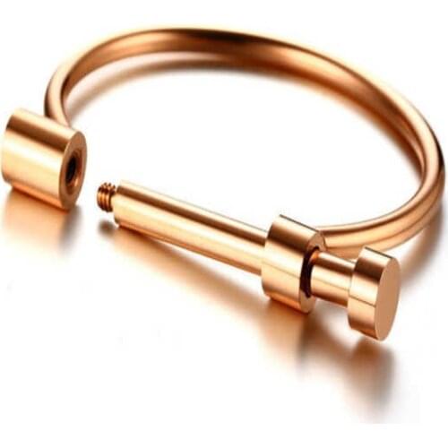 Fashion and creative D-shaped horse shoe buckle stainless steel bracelet titanium steel horse shoe vacuum bracelet