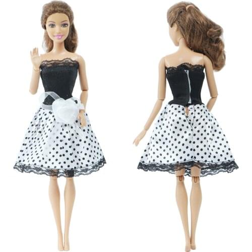 Fashion Design Princess Dress Wedding Party Flower Gown Elegant Skirt Clothes for Barbie Doll Accessories Girl DIY Toy
