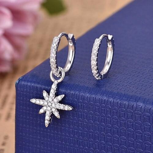 Trendy Simple Star Ladies Earrings Original Jewelry For Women Silver Color Anti Allergy Aretes De Mujer Drop Shipping Zk30