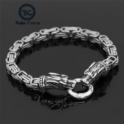 Fashion Easy Hook Buckle Animal Shape Mens Cuff Bracelet Bangle High Quality Stainless Steel Bracelets Temperament Jewelry Gits