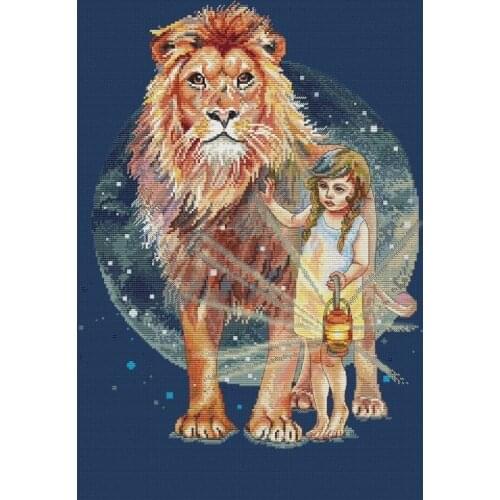 Companion in the Night 40-49 Cross Stitch Set Cross-stitch Kit Embroidery Needlework Craft Packages Cotton Fabric Floss