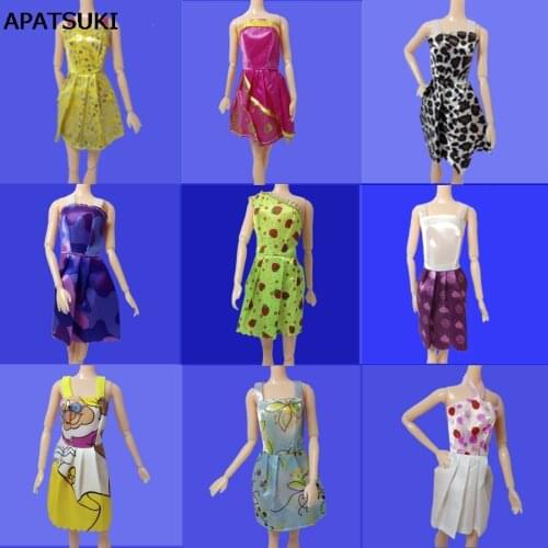 5pcs/lot New Handmade One Piece Dress Fashion Clothing Gown For Barbie doll Outfits Kids Playhouse Best Gift