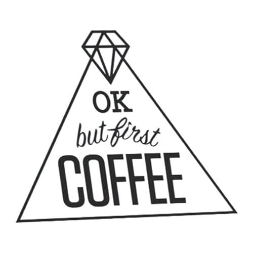 Ok but first coffee Text Car Decal Diamond Pattern Stickers Waterproof Removable Vinyl Car Decal L588