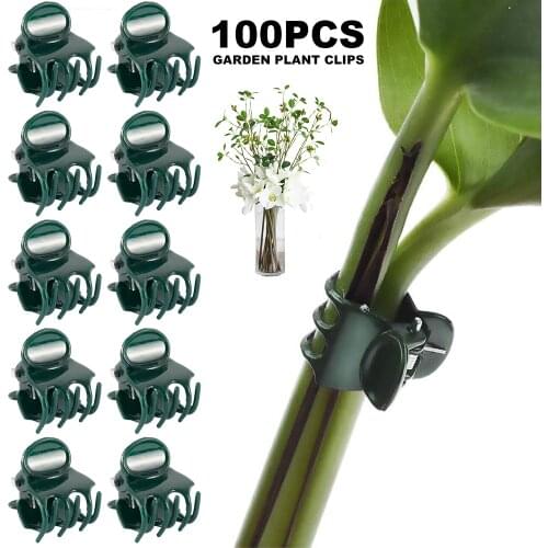 Plastic Plant Support Clips Orchid Stem Clip for Vine Support Vegetables Flower Tied Bundle Branch Clamping Garden Tool 100PCS