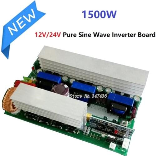 1500W 12V/24V Pure Sine Wave Inverter Board 110V / 220V Transformer Power Boost Module Cooling Fan Switch Voltage Converter