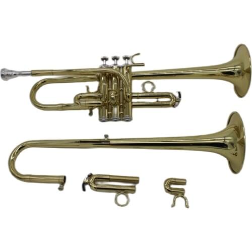 Popular Grade Gold lacquer Eb D Key Trumpet