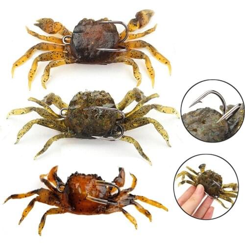 10cm fishing bait crab lures fake bait bionic soft bait 3D simulation with hook crab bionic Bright colors PVC Fishing tools