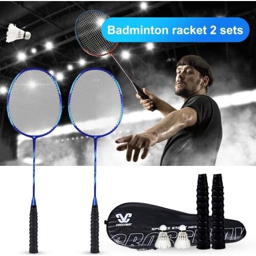 Sturdy 1 Set Useful Training Badminton Racquet Set Carbon Fiber Badminton Racquet Set Widely Applied for Home