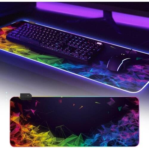 Anti-slip Large Rubber Base Colorful Luminous RGB Gaming LED Mouse Pad Mat for Computer