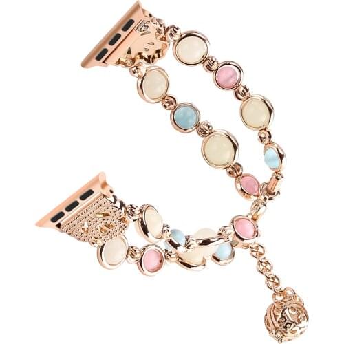 Luminous Jewelry Watch Band for Apple Watch 44mm 40mm Women Stainless Steel Bracelet 38mm 42mm Strap for iwatch 6 SE 5 4 3 2 1