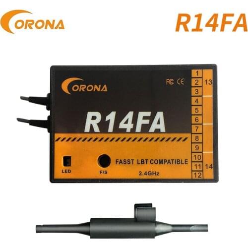 Corona R14FA 2.4Ghz Fasst Compatible Reciver with FUTABA For Airplane