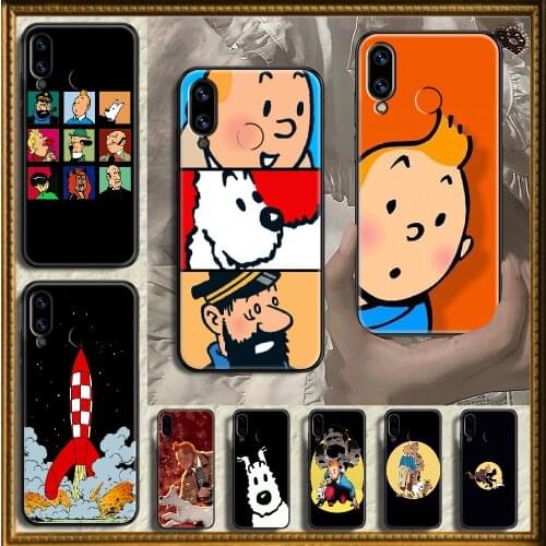 Cartoon The Adventures of Tintin Phone case For Huawei Honor 6 7 8 9 10 10i 20 A C X Lite Pro Play black trend back painting