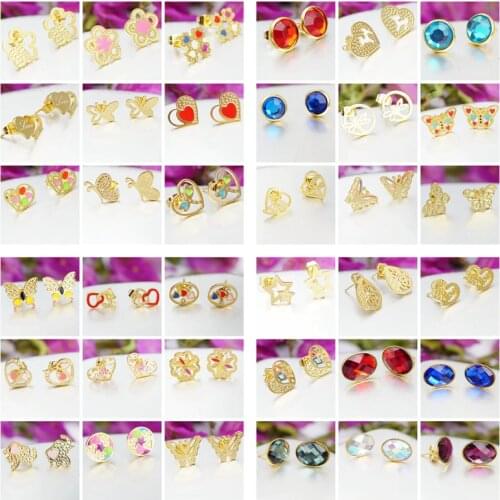 Wholesale Different Styles Design Earrings Stainless Steel Stud Earrings for Women Crystal Earing Fashion Jewelry 2021 New