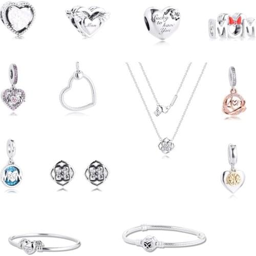 2021 Mothers Day Gift Original 925 Sterling Silver Charms Fit Pandora Bracelets Beads for Women Jewelry Making dia de la Madre