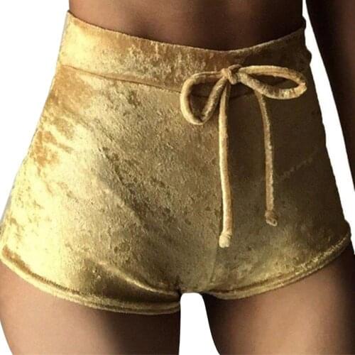S-XL women velvet drawstring shorts plus size casual high waist 2018 winter sexy skinny booty shorts feminino