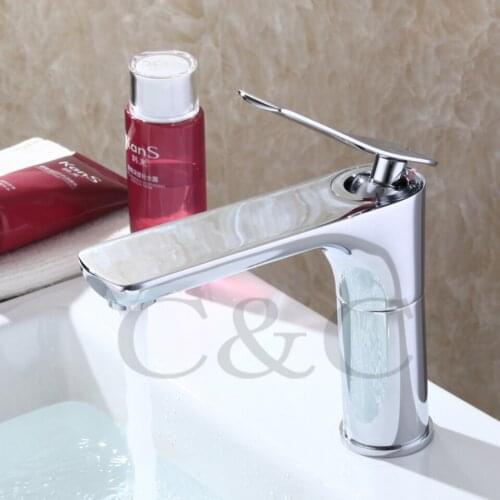 Modern Bathroom Products Chrome Finish Hot and Cold Water Basin Faucet Mixer,Single Handle Water Tap 5101