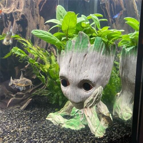 Cute Tree Man Ornaments Fish Tank Bubble Stone Aquarium Decoration Cartoon Pendant Resin Decoration Air Pump Accessories