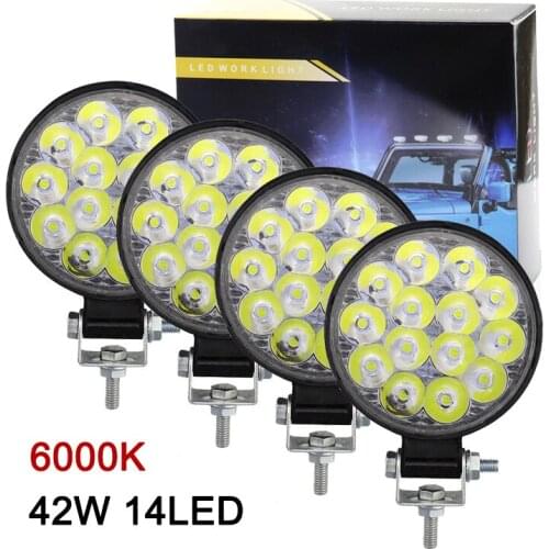 27/42W Car LED Bar Worklights Offroad Work Lights 9/14 Lamps Modified Headlight Engineering Spotlights For ATV UTV Truck Tractor