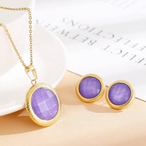 Two-piece Bohemian Flower Pendant Retro Ladies Necklace Earrings Holiday Gift Jewelry Set