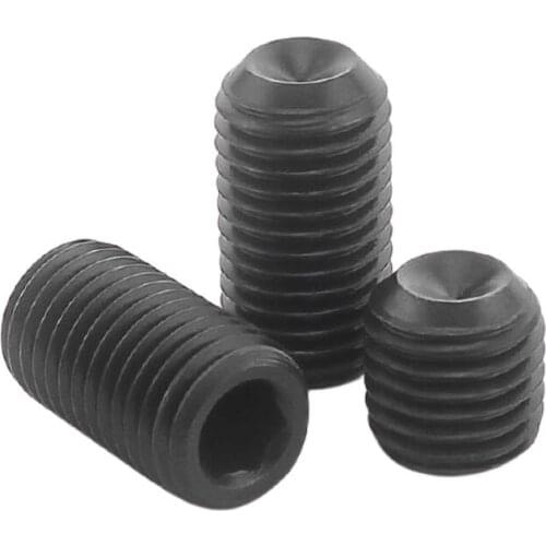 Wkooa M8 Grub Screws Hex Socket Set Screws With Cup Point Alloy Steel Grade 12.9 Black