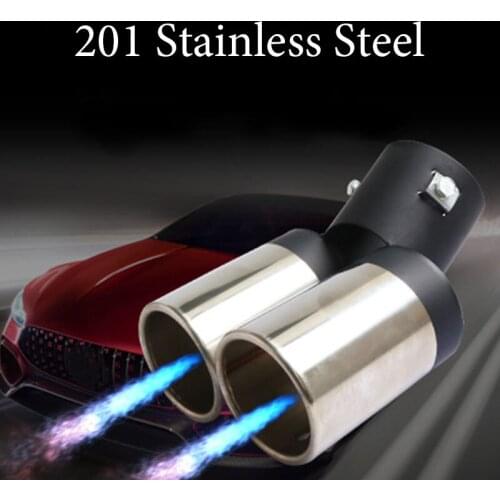 Stainless Steel Exhaust Pipe Muffler Tail Outlet Nozzle End Universal Circular Oblique One Change Two Double Out