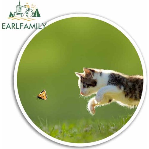 EARLFAMILY 13cm x 13cm for Funny Cute Kitten Car Stickers RV VAN 3D DIY Fine Decal Vinyl JDM Bumper Trunk Truck Graphics