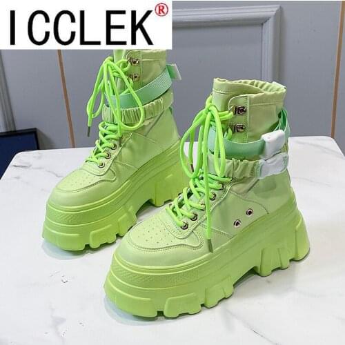 New Arrival Heel Ankle Boots Women Brand Woman Shoes Winter Thick-Bottom Patent Leather Black Martin Boots