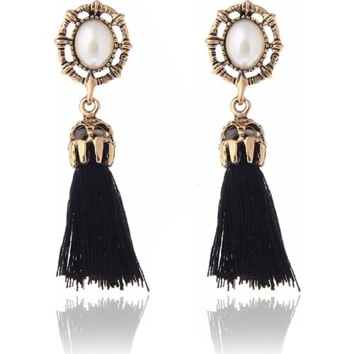Exaggerated Imitation pearls Long Tassel Earrings 2017 New Arrival Fashion Brincos Bijoux Dangle Earrings Womens Jewelry e0232