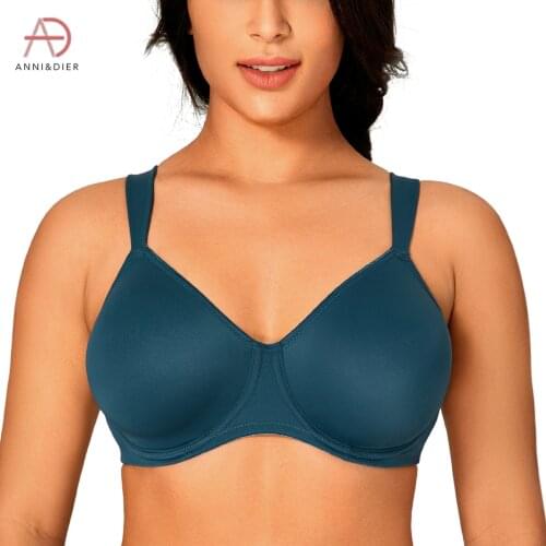 Womens Smooth Full Coverage Minimizer Bra Underwire Plus Size Non Padded Support T-shirt Bras Seamless Underwear