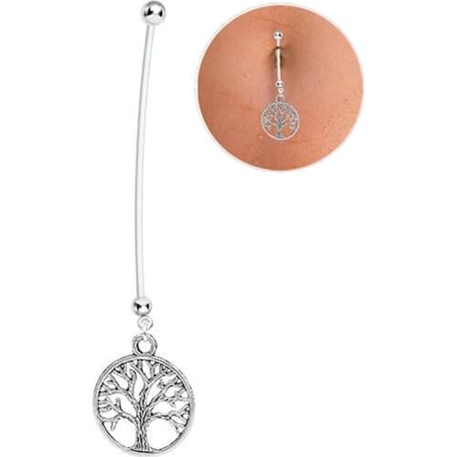 1PC PTFE Flexible Women Navel Piercing 22mm 50mm Pregnancy Belly Button Rings Body Piercing Jewellery Pregnant Belly Rings B0035