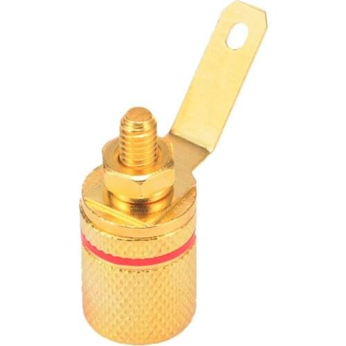 10pcs/lot Binding Post Amplifier Speaker Cable Audio Connector Terminal Gold Plated for 4mm Diameter Banana Plugs Mayitr