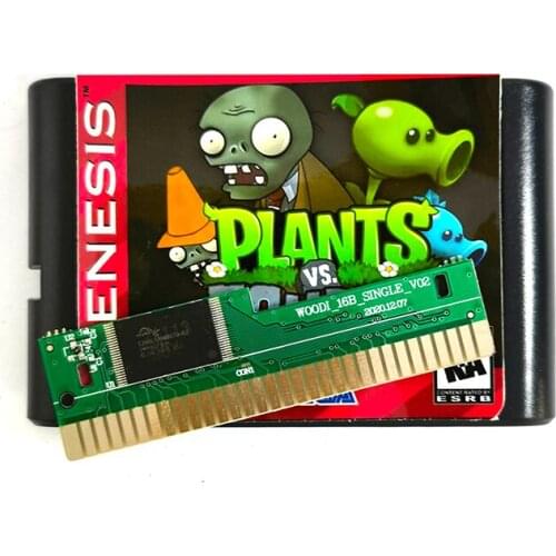 PlantsVsZombies 16 Bit MD Game Card Sega Mega Drive Genesis
