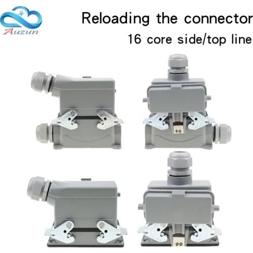 He-16-5-6 16 core heavy duty connector rectangular side out ejector base with cover high base with cover The aviation plug 16A