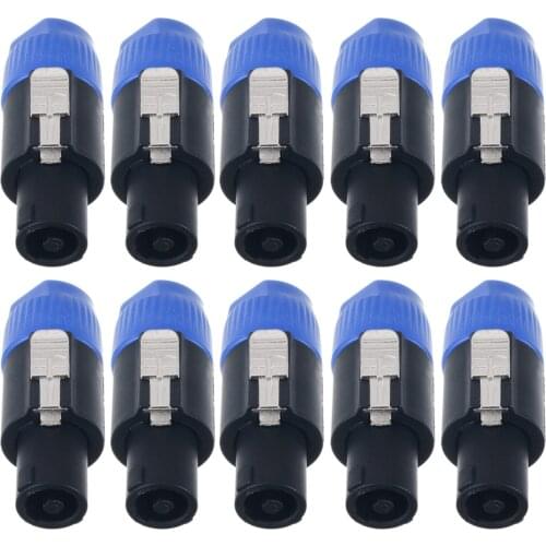 2pcs/set High Quality Speakon 4 Pin Male Plug Compatible Audio Cable Connectors Blue Male Plug For Speakon