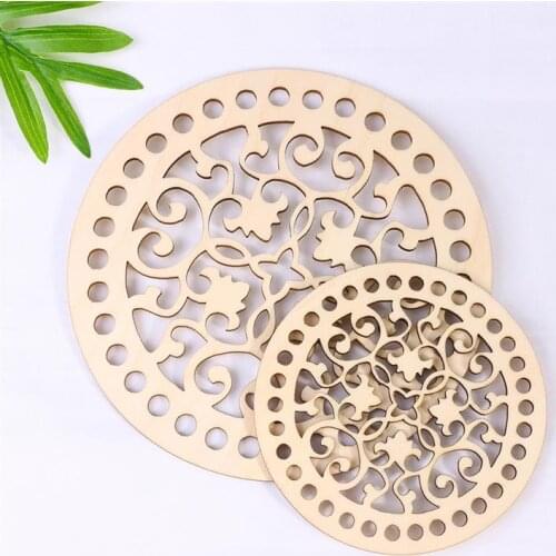 30Pcs 10CM/15CM Round Wooden Cutout Slices Discs for DIY Craft Hollow Christmas Hanging Ornaments Wedding Party Home Decoration