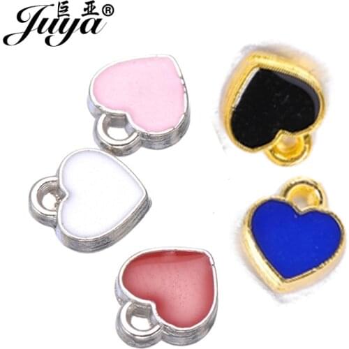 300PCS 7mm Heart Mini Enamel Charms Alloy Beads DIY Jewelry Making For Bracelets Neaclaces Earrings Findings Crafts Wholesale