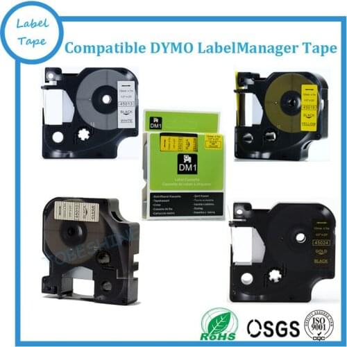 4PK DYMO D1 tape Mixed Colors Choosable 45010 45013 45018 45023 Black on clear/white/yellow/silver compatible dymo labelmanager