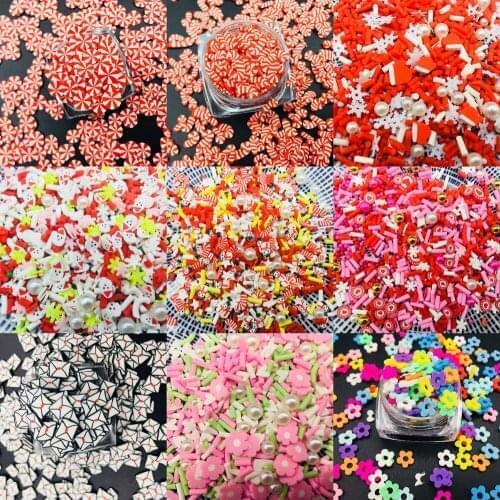 9 Packs Christmas Slices Sequins Supplies Nails Art Polymer Clear Clay Acessories DIY Scrapbook Shakes