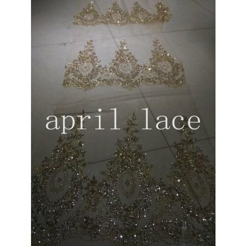 5yards HLL115 african champagne pattern glitter hand print african mesh tulle for wedding/evening dress fast shipping by dhl