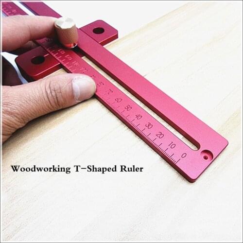 Aluminum Alloy Ruler Woodworking T-Shaped Cave Ruler Measuring Tool Scribing Device Woodworking DIY Tools