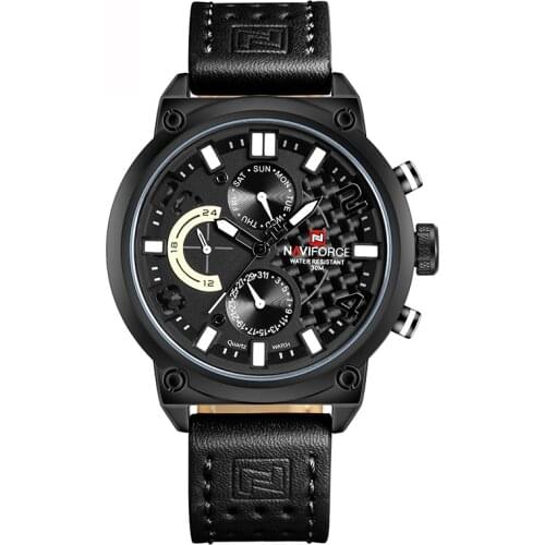 2021 NAVIFORCE Men’s Casual Sport Watches Waterproof Luminous Calendar Quartz Multifunction Week Display Clock Male Wrist Watch