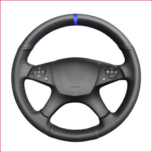 Blue Marker Artificial Leather Steering Wheel Cover for Mercedes Benz W204 C-Class 2007-2010 C280 C230