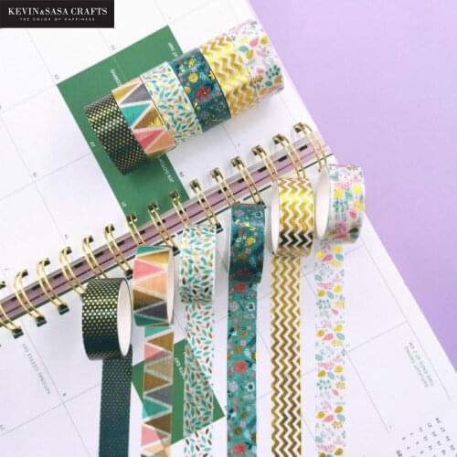 6pcs/set Foil Washi Tape Set Romantic Style Decoration Material Masking Tape School Suppliers Stationery By Kevin&sasa Crafts