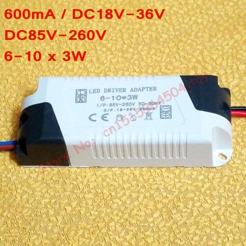 High quality 600mA 6-10x3W 20W Isolated Led Driver 20W led chip Power Supply AC 85V~260V 110V 220V for LED lights