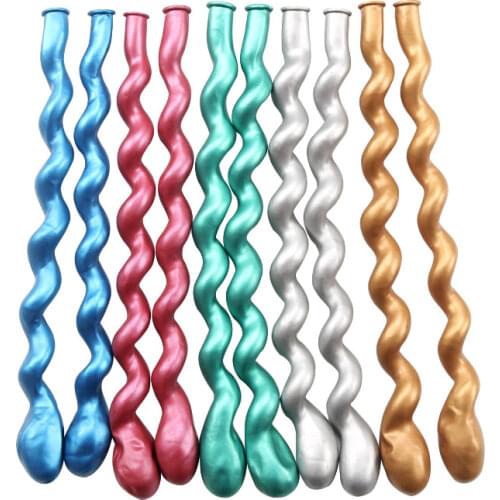 Hot 36inch Large Long Balloons 50/100pcs Chrome Metallic Spiral Twist Latex Balloons Bar Birthday Party Decor Ballon Globos Toys